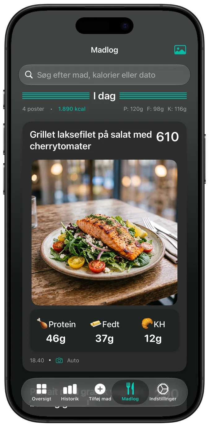 Madloggen i mørk tilstand