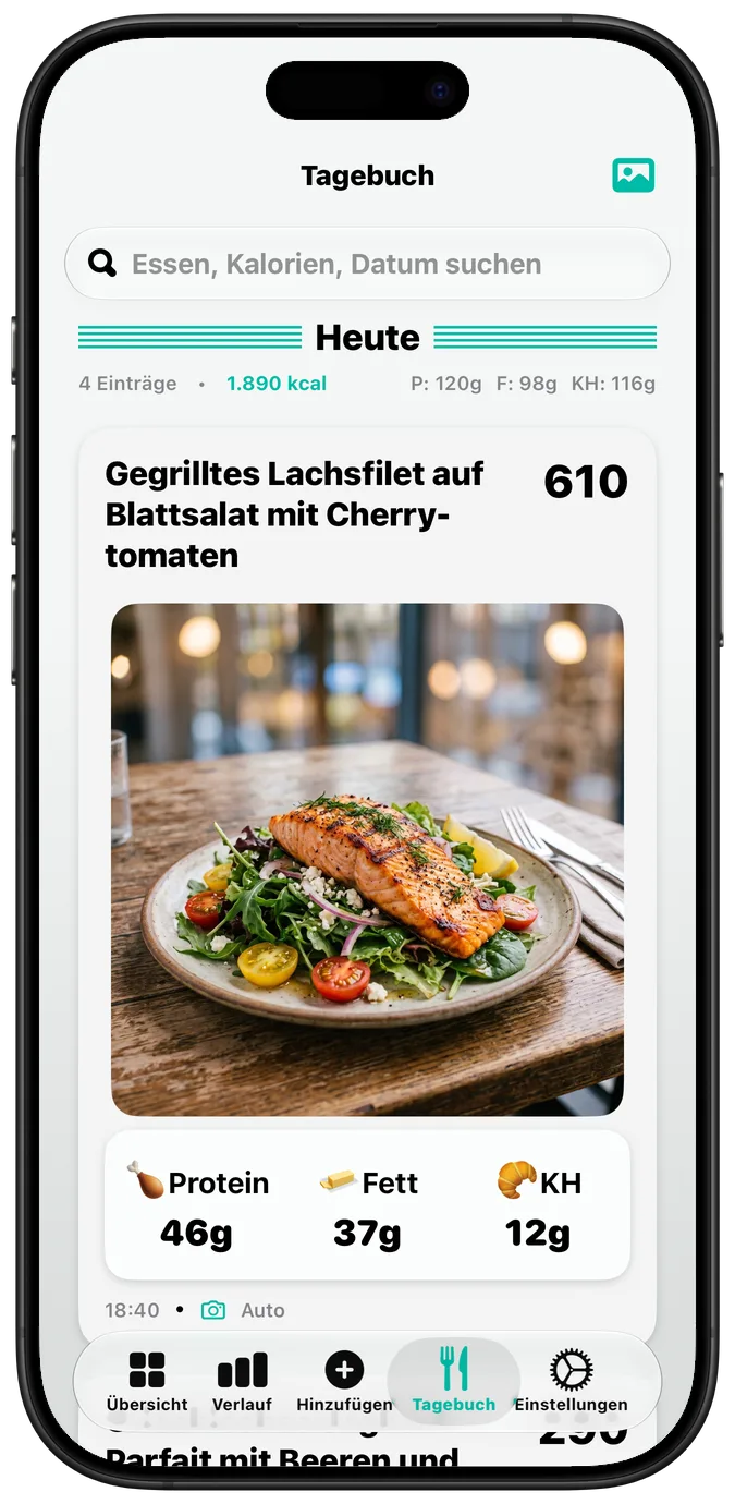 Das Tagebuch mit eingeschalteter Option „Fetter Text“, jede Beschriftung kräftiger