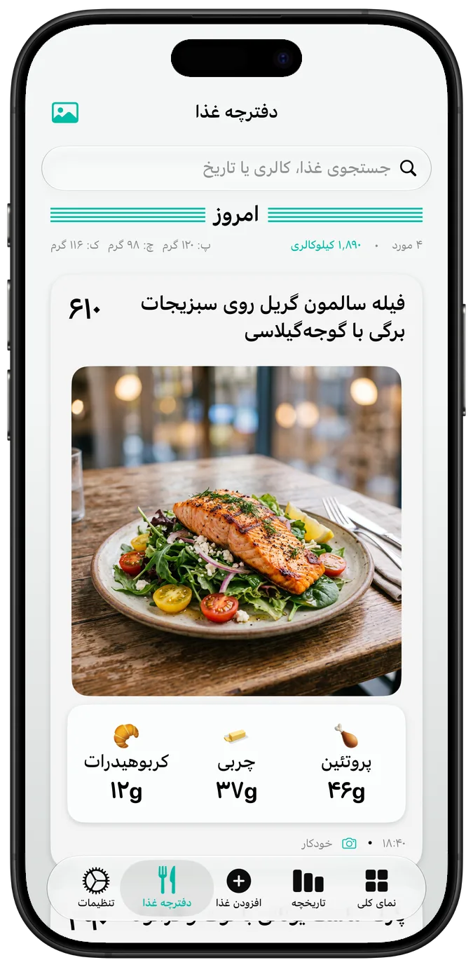دفترچه غذا با عکس‌ها