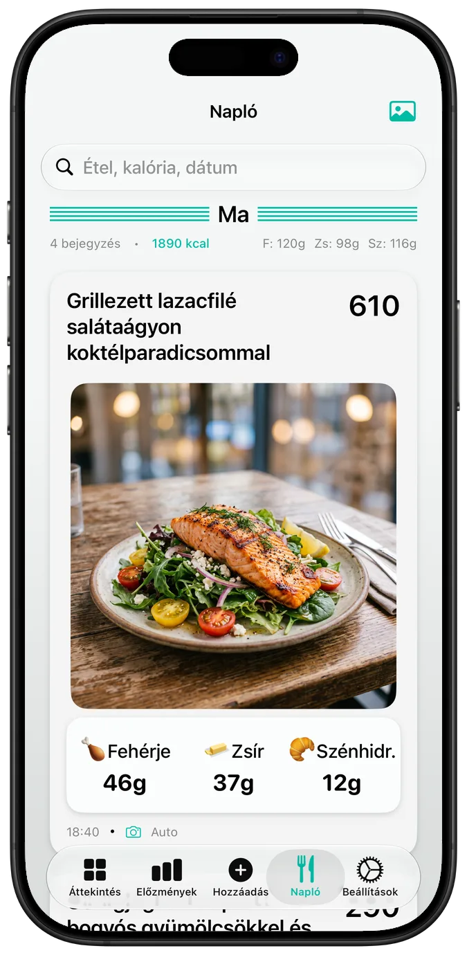Étkezési napló fotókkal