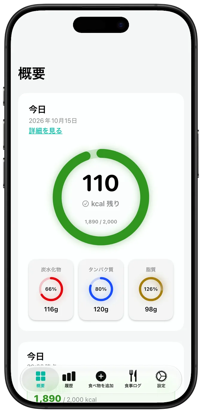 1日のカロリーの概要