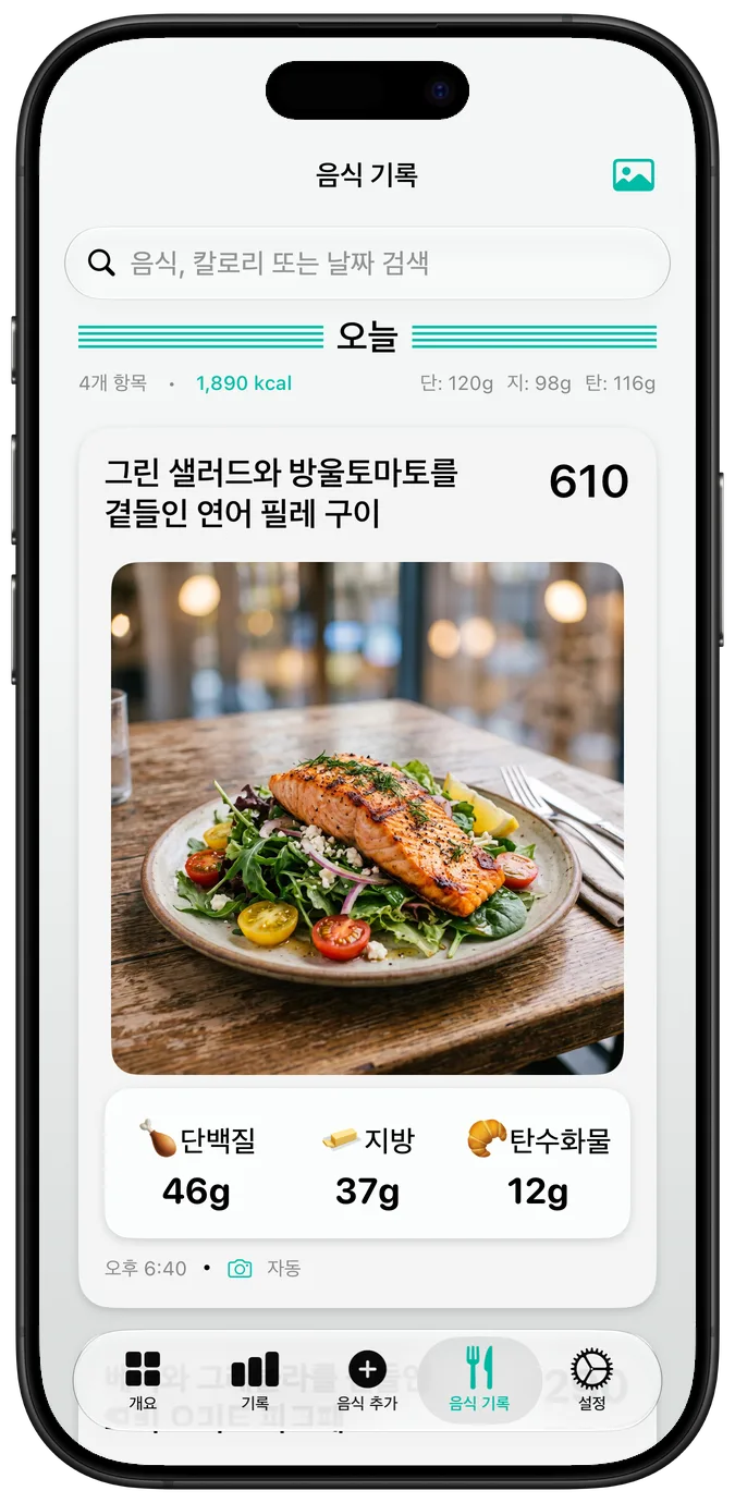 사진이 있는 음식 기록