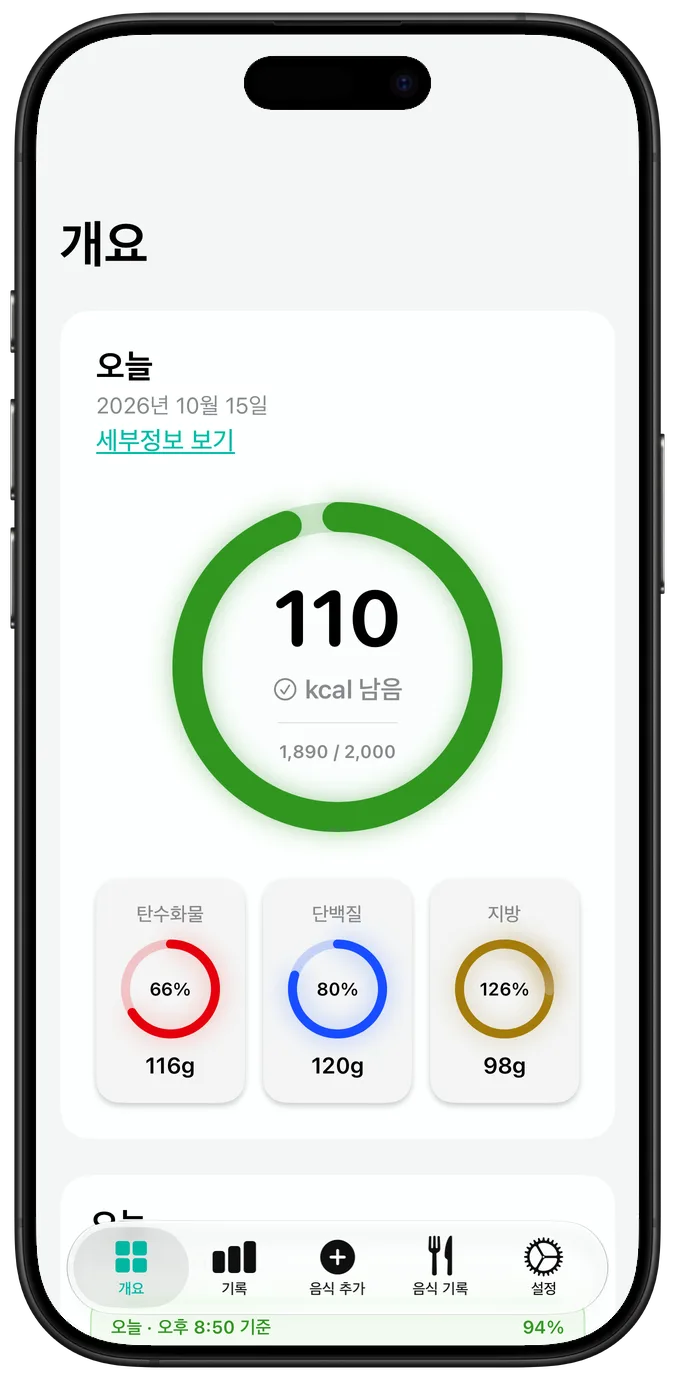 하루 칼로리 개요