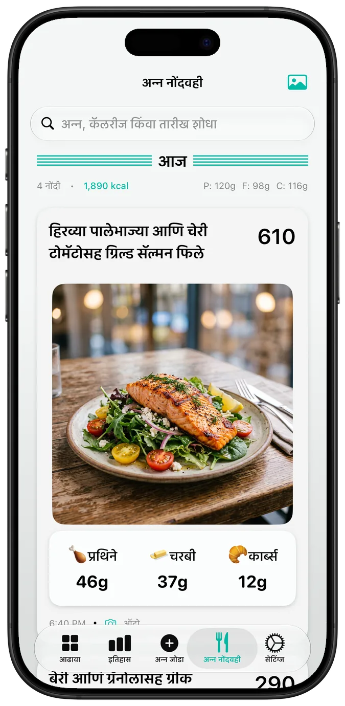 फोटोंसह अन्न नोंदवही