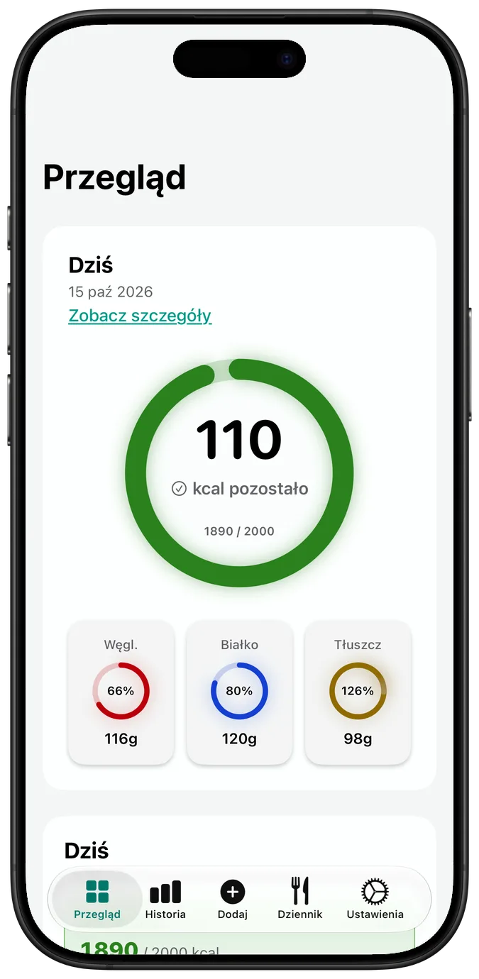 Przegląd z włączoną opcją „Zwiększ kontrast”, z pierścieniami w mocniejszych kolorach
