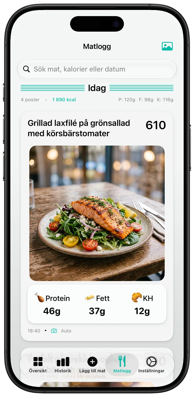 Matlogg med foton
