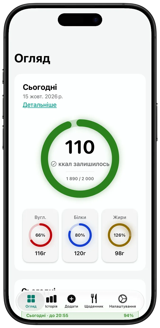 Огляд з увімкненим параметром «Збільшення контрасту»: кільця насиченіших кольорів