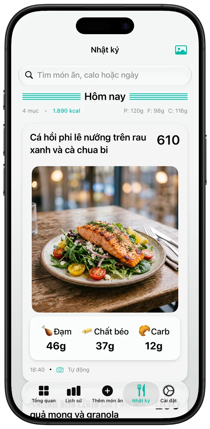 Nhật ký món ăn kèm ảnh