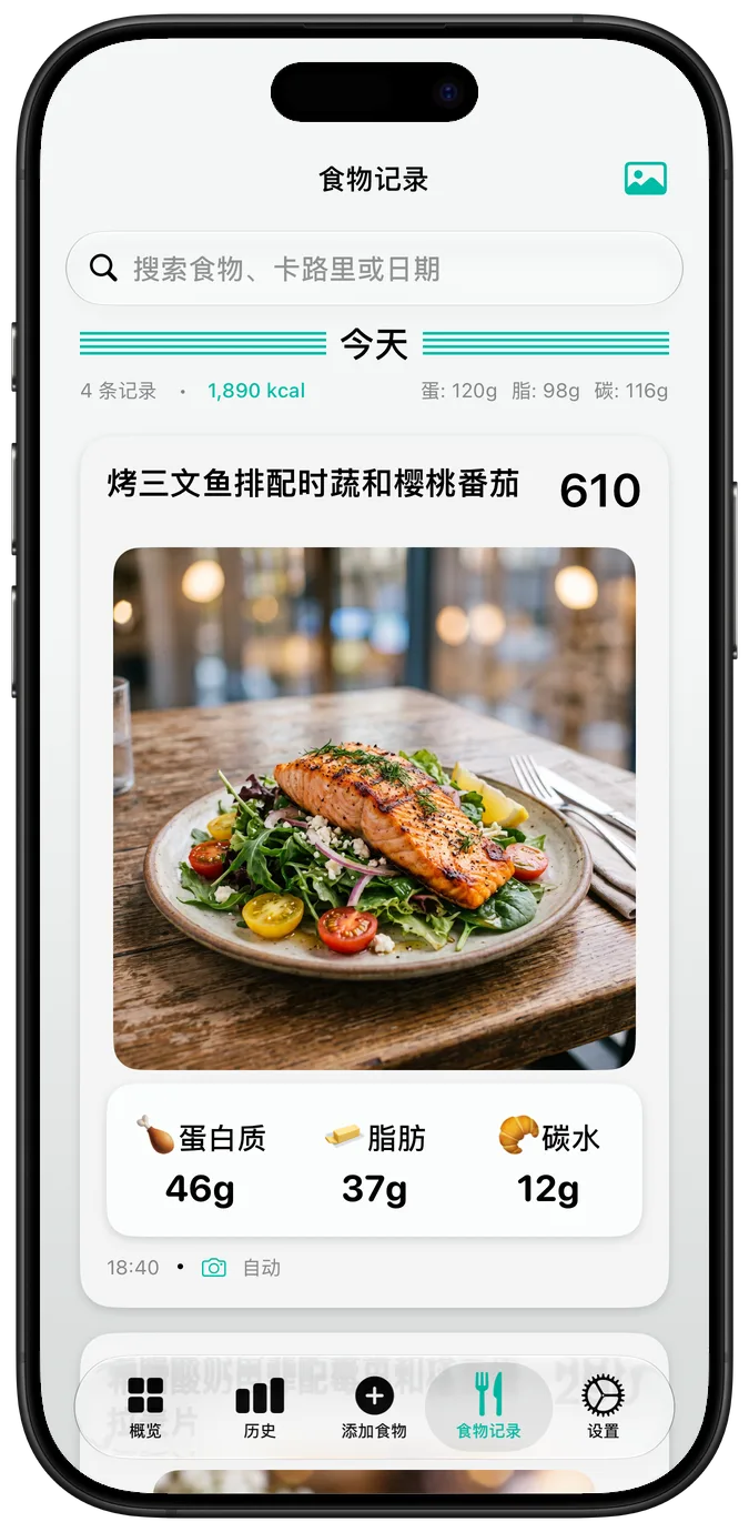 带照片的食物记录
